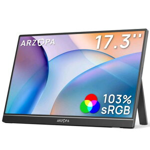 ARZOPA17.3�C���`�|�[�^�u���Q�[�~���O���j�^�[IPS�t�����^�����^1920x1080USBType-C/miniHDMIPS4/Xbox/Switch/PC/Mac�Ή��ݑ�Ζ������[�g���[�NA1M