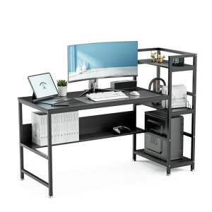DEWEL �p�\�R���f�X�N �f�X�N ��150cm ���s60cm �� pc�f�X�N ���b�N�t���f�X�N �ݑ�Ζ� �e�����[�N �Q�[�~���O�f�X�N �I�t�B�X�f�X�N �g���ȒP ���E���։� �׋��� ���[ �ȃX�y�[�X �I�t�f�X�N�c