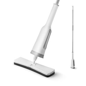 Eyliden吸水モップスポンジモップモップフロアモップフロアワイパー掃除用品床掃除水拭きモップ床を保護片手操作吸水力ホワイト絞り器付き掃除ブラシ付き水切りワイパー付き