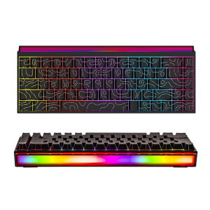 MechLands AJAZZ NK68 �L���Q�[�~���O�L�[�{�[�h ���C�g�{�b�N�X�t�� 65% �R���p�N�g ���J�j�J���L�[�{�[�h�z�b�g�X���b�v�Ή� �V���C���X���[�L�[�L���b�v NKRO Windows/mac/Android�Ή� (Black