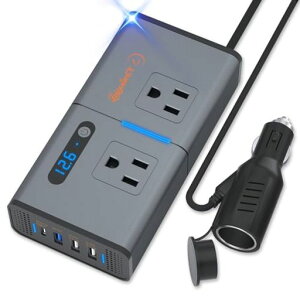 LST�C���o�[�^�[200W�ԍڏ[�d��PD27W&QC3.0�}���[�dDC12V��AC100V�֕ϊ��V�K�[�\�P�b�g�R���Z���gUSB-A3Type-C1AC�R���Z���g*2�d���\���J�[�C���o�[�^�[�ԃR���Z���g12v