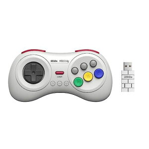 8BitDoM302.4G���C�����X�Q�[���p�b�hforSegaGenesisMini&MegaDriveMini&Switch6�{�^�����C�A�E�g(White)