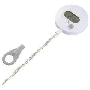 オーム(OHM)温度計調理用クッキング温度計料理用温度計調理用温度計温度が見やすい角度調節機能付き表示温度固定ホールド機能付きホワイトCOK-Z101-W08-1557オーム電機
