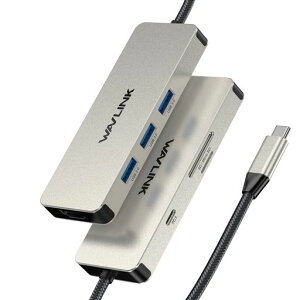 WAVLINK 7-in-1 USB C�h�b�L���O�X�e�[�V�����A�}���`�|�[�g�A�_�v�^�A4K HDMI�o�́A100W PD���́A3 x 5Gbps USB3.1�ASD/TF�J�[�h���[�_�[�AUSB C�h���O���A Thunderbolt 3/4�m�[�gPC�p