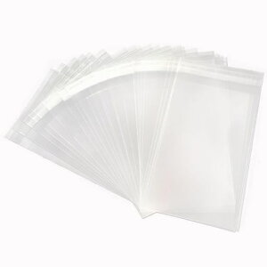 MYLCHBDJラッピング袋OPP袋包装袋テープ付10cmx18cm200枚透明ビニール袋保存袋小分け包装資材収納袋小物入れシール付き