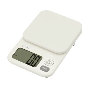 ドリテック(dretec)デジタルスケール日本メーカー2kg/0.1g単位風袋引き大画面キッチンスケール計り料理ホワイト