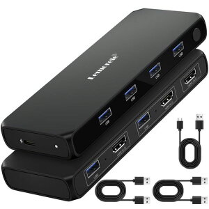 HDMI KVM �ؑ֊� USB 2����1�o�� 4K@60HZ LEMORELE USB 3.0 HDMI KVM �؂�ւ��� �L�[�{�[�h�A�}�E�X�A���j�^�[�����L PC2��p