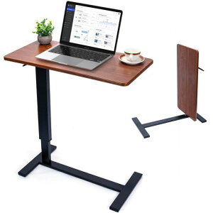 昇降式サイドテーブル幅80x奥行40cmx高さ67-91cmコンパクト収納SHUWEIキャスター付き可移動昇降式デスク組立簡単耐荷重20kg傷・汚れ・水分・熱に強いテレワーク/在宅勤務/介護モデルSW-002F