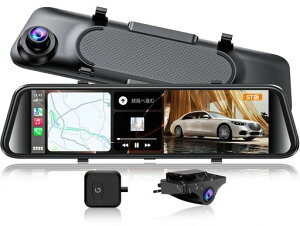 JADO �h���C�u���R�[�_�[ �~���[�^ 12�C���` 2.5K UHD �f�W�^���C���i�[�~���[ �O��J���� CarPlay/AndroidAuto�Ή� �h�����R IMX415�Z���T�[ �����Î��@�\ WDR&HDR GPS���� �o�b�N�K�C�h�������\