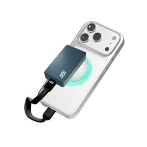 AGI1TBSSDMagSafe�Ή��ő�1050MB/s�����]��USB3.2Gen210mm�ɔ��A���~�����{�f�B���yiPhone15�ȍ~�Ή��O�t��SSD���C�}�O�l�b�g���|�[�^�u��SSDEM158