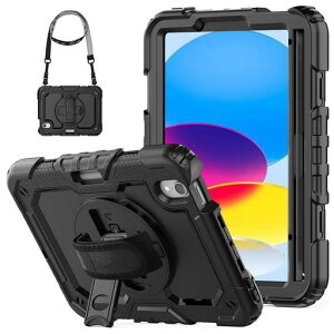 iPad ��10���� 10.9�C���`�P�[�X2022 ipad 11(A16)2025���f�� �ی�t�B�����t�� �y�����[ 360°��]�X�^���h �n���h�X�g���b�v �V�����_�[�X�g���b�v �ϏՌ� �S�ʕی�J�o�[ ���@�\ iPad 10.9 �C���`