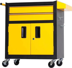TUIYIDUOツールトロリーツールキャビネット【耐荷重300kg】3段工具カート引き出しと360°回転キャスター付きキャビネットロック付き組み立て不要工具台車工具収納大容量運搬作業ガレージ…
