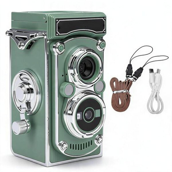 Jiawu ヴィンテージデジタルカメラ、2.7K 24MP ポータブル TLR スタイル Vlogging カメラ、手動ジョイスティック付き、オートフォーカスコンパクトポイントアンドシュート、初心者、ティーン…