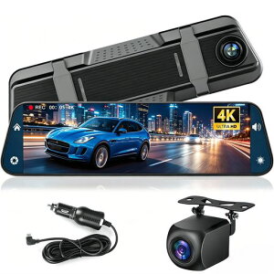 Stynxro �y2026�V�o��z4K �h���C�u���R�[�_�[ �~���[�^ 9.66�C���` CarPlay��AndroidAuto�f�B�X�v���C�I�[�f�B�I