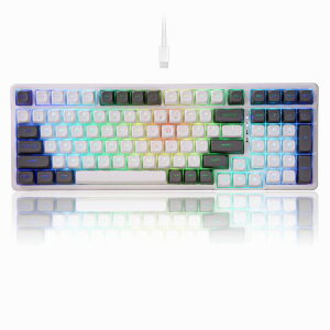 E���f Z-99 ���J�j�J���Q�[�~���O�L�[�{�[�h �⎲ �p��z�� 99�L�[ �e���L�[�t�� �L��USB-C 4�w�z���K�X�P�b�g�\�� RGB�o�b�N���C�g�t�� �S�L�[�h�Փ� PS5/WINDOWS/MAC/PC �Ή� (�z���C�g�E�O���[�E�c