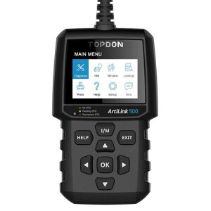 TOPDON AL500 obd2 �̏�f�f�@ �����ԃX�L�����c�[�� obd2�R�[�h���[�_�[ �t��obd2�@�\ OBD2�V�X�e���̌̏�R�[�h�̓ǎ�/���� �`�F�b�N�G���W�������v�̏��� �y���{��\���z