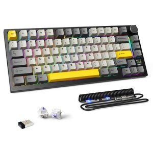 ATTACK SHARK X820ULTRA ���J�j�J���L�[�{�[�h �Q�[�~���O�L�[�{�[�h ����TYPE-C�P�[�u�� �J�X�^�� 75%�z�� ����/�L��/BT �O�͐ڑ� �z�b�g�X���b�v �������\ PBT�L�[�L���b�v RGB�o�b�N���C�g LED�f�c