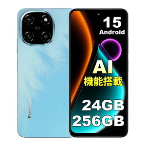 BlackviewCOLOR6�X�}�[�g�t�H���{��SIM�t���[|AI�@�\����|Android15�X�}�z|24GB+256GB(2TB�g���\)|6.67�C���`����|50MP