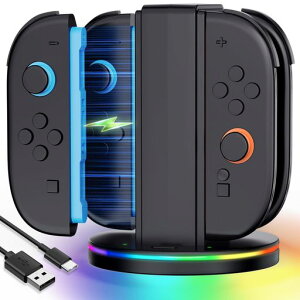 JZW-Shop Switch 2 Joy-Con2��p �[�d�X�^���h �X�C�b�`2�p �W���C�R���[�d�X�^���h 4�䓯���}�����イ�ł� ���[��̌^LED USB�P�[�u�� �����^�ѕ֗� switch2 �R���p�N�g �������� ���[