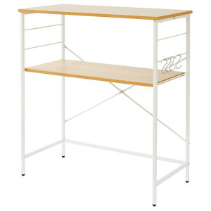 IBUYKEゴミ箱上ラックレンジ台キッチンラックゴミ箱上収納レンジボード可動棚食器棚幅80x奥行40x高さ87.5cmオープンラック収納ラックキッチン炊飯器作業台簡単組立ナチュラルJPTMJ027N