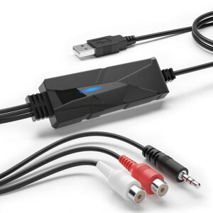 DriverGenius AudioXfer �V���[�Y USB�I�[�f�B�I�L���v�`���[ ? �J�Z�b�g�E���R�[�h�EMD�^���Ή� 3.5mm/RCA�ڑ�|PC�EMac�ELinux�Ή�(AV202-B)