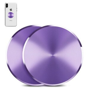 AKEIEメタルプレートマグネット式スマホ車載ホルダー本体側用2枚セット(CDパープル)