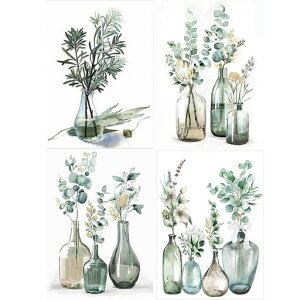 JISHSHAYダイヤモンドアート4枚セット30x40cmダイヤモンドアート植物ビーズアート上級者5Dダイヤモンドアート花ダイヤモンドペインティング初心者DIY植物用花瓶絵画人気手芸キット壁の装飾…