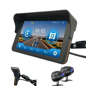 7�C���`�̃o�C�N�p���R�[�_�[AndroidAutoCarPlay�A���~�j�E���������X�^���h�h��1080P�t�����g����у��A�J����1000mAh�o�b�e���[�Ռ���WiFiBluetooth�o�C�N�i�r�Q�[�V����(with