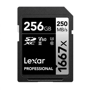 Original Lexar 1667x V60 250MB/s Flash Memory sd cards 64GB 128GB 256GB UHS-II U3 Card high speed SDXC For 3D 4K HD video 256GB