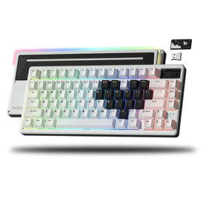 Womier75%���C�����X���J�j�J���L�[�{�[�h�A�N���[�~�[�L�[�{�[�h�Q�[�~���OQMK/VIA�ACNC�A���~�j�E���A8000mAh�o�b�e���[�ABluetooth/2.4G/�L���ڑ��g���C���[�h�L�[�{�[�h�J�X�^���z�b�g�X���b�c