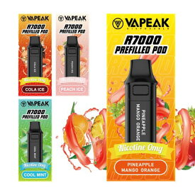 電子タバコ R7000交換用ポッド カートリッジ 14ML大容量 ニコチンなし (1本, パイナップルマンゴーオレンジ)