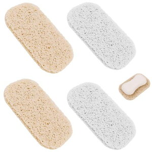 SSZYMAOYI石鹸置き石鹸ケース4個セット多方向織り効率的な排水石けんホルダー防カビ滑り止め耐久性ソープセーバーディッシュシャワー/キッチン/バスルーム/クリーニング用品(ベージュ、…