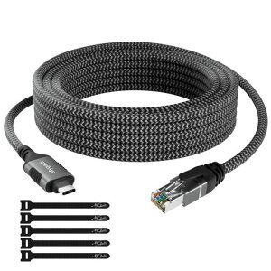 USB-CLAN�L��LAN�A�_�v�^�[Type-C�C�[�T�l�b�g�P�[�u��5M1000Mbps����USB3.0�^�C�vCtoRJ45�l�b�g���[�N�P�[�u��Thunderbolt3/4�Ή�MacBook�AiPad