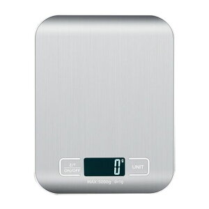 スケールキッチンスケールはかりおしゃれデジタルはかり計量器電子天秤1g単位5kgコンパクト薄いシルバー