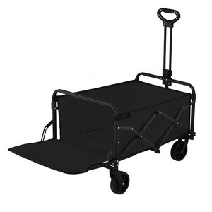 キャリーワゴン大容量120L耐荷重120kgアウトドアワゴン折り畳み式キャンプカートワンタッチ収束式自立収納静音ブレーキ付き収納キャンプ/砂浜/釣り/引越し/買い物/ゴミ出し