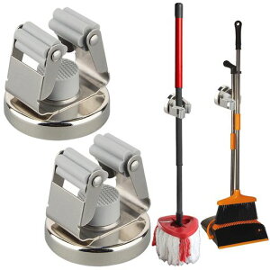 MUTUACTORマグネットほうきホルダー10ポンド壊れにくい高耐久磁気クリップ壁取り付け式ドリル不要マグネットフックほうきモップブラケット仕事荷物ガレージランドリー作業バンアクセサ…