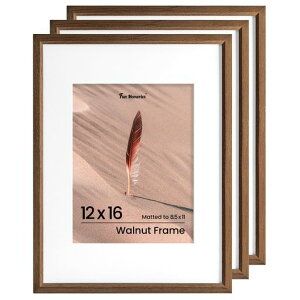Fun Memories 12x16�C���` �ʐ^�t���[�� �I�[�N���C�� ���_���t�H�g�t���[�� �Ǘp 12x16�C���` 8.5x11�}�b�g�t�� ���𑜓x�v���L�V�K���X&�Ǌ|���t�b�N�t�� (�E�H�[���i�b�g�A3�p�b�N)