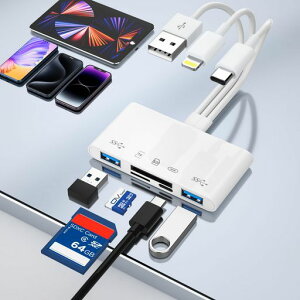 y2024NVoJ[h[_[ziphoneSDJ[h[_[5in3Lightning/TypeC/USB3.0-USB/SD/TFϊA_v^ݒsvʐ^/rfI/of[^]OTG@\