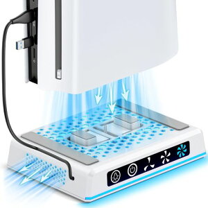 PS5�c�u����p�X�^���hPS5Pro/PS5/PS5Slim�Ή�3�i�K����������p�t�@���������M���PRGB���C�g���ڃv���X�e5���Ӌ@��2-in-1USB-C/USB-A�P�[�u���t