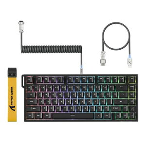ATTACK SHARK R82HE �Q�[�~���O�L�[�{�[�h ���s�b�h�g���K�[ ���J�j�J���L��75% �R���p�N�gRT0.005mm 8000hz RGB �o�b�N���C�gUSB ���C�X�C�b�`�L�[�{�[�h 80�L�[ 0.08ms�f�B���C �_�u�� PBT�L�[�L���b�v