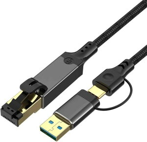 �M�K�r�b�g USB-C/USB-A to �L�� LAN �P�[�u�� 1000Mbps �����`�� RJ45 �C�[�T�l�b�g�ϊ��� OTG �Ή� �x���Ȃ� Thunderbolt3/4 �Ή� iPhone15/16 MacBook iPad PS5 ���[�^�[