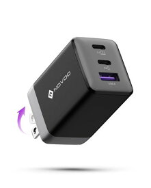 NOVOO67WUSBC充電器3ポートタイプCPD急速充電器【最軽量/超小型/GaNIII技術/折畳式プラグ/PD3.0/PPS/PSE】MacBook/NEC/AQUOS/iPad/iPhone15/Galaxy