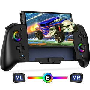 �X�C�b�`�R���g���[���[8�FRGB���C�g�}�N���@�\�g�у��[�h��p�R���g���[���[forNintendoSwitch�O���b�v�R���g���[���[�v���O�����ҏW�W���C���Z���T�[�U���A�˖���1000mAh��e��Switch/OLED�ɑΉ�