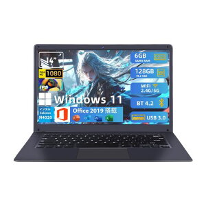 Yijowi �m�[�g�p�\�R�� Windows 11/14�^ DDR4 6GB������ / SSD 128GB /1920x1080 IPS�t�� �E�F�u�J�����t�� ���^�m�[�gPC Office 2019���� Celeron �v���Z�b�T�[/2.4g&5g