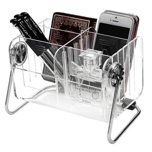 siawadekyリモコンラックおしゃれ透明リモコンスタンド多機能収納ケース卓上小物入れリモコン置き収納ボックス角度調整可能仕切りサイズ変更可能メイク道具文房具収納リビング寝室オフ…