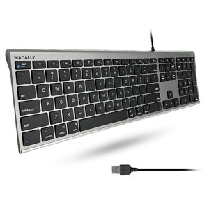 MACALLY mac �L�[�{�[�h US�z�� �L�� �I�[���A���~�t���[�� �X���� �É��� �V�U�[���L�[ �e���L�[�t�� �ݑ�Ζ� �e�����[�N iMac Pro iMac MacBook Pro MacBook Air�Ή� Mac��WindowsPC �Ή�
