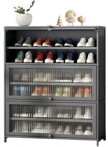 TUIYIDUOシューズラック下駄箱竹製シューズキャビネット7段大容量80*32*107cmシューズボックス扉付き長虹アクリル素材靴棚靴収納靴入れコンパクト省スペース廊下玄関収納防塵防臭通気日本…