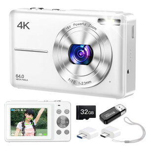 Moledro�f�W�^���J����4K�f�W�J��6400����f32GB�}�C�N��SD�J�[�h�t��18�{�f�W�^���Y�[���I�[�g�t�H�[�J�X�E�F�u�J����LED���C�g��Ԃ�␳����ރt�B���^�[�Z���t�^�C�}�[�g�ѕ֗�2.4�C���`�c