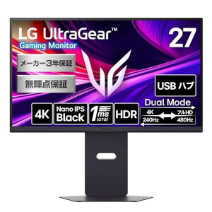 �yVGP2025Summer���܁zLG�Q�[�~���O���j�^�[UltraGear27G850A-B27�C���`/4K(3840x2160)/VESADualMode/NanoIPSBlack/1ms/DCI-P3