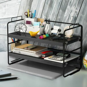 デスク上置き棚収納ラック卓上ラックデスク上収納ラックデスクラック2層デスクトップ棚仕切り板は取り外し可能です寝室、教室、オフィス、キッチンに適しています
